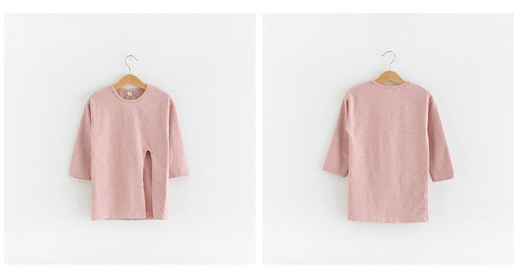 Spring Side Slit Long Sleeves