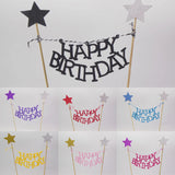 Happy birthday stars hearts cake topper party decoration