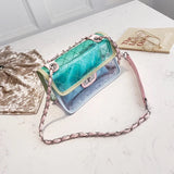 PVC flap bag with chain