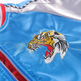 Tiger embroidery world tour long bomber jacket