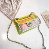 PVC flap bag with chain