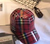 Vintage plaid vinyl cap