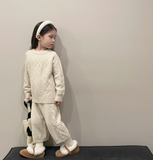 Cable knit sweater pants sets