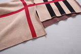 Plaid scarf wrap poncho