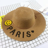 Paris embroidery summer straw hat